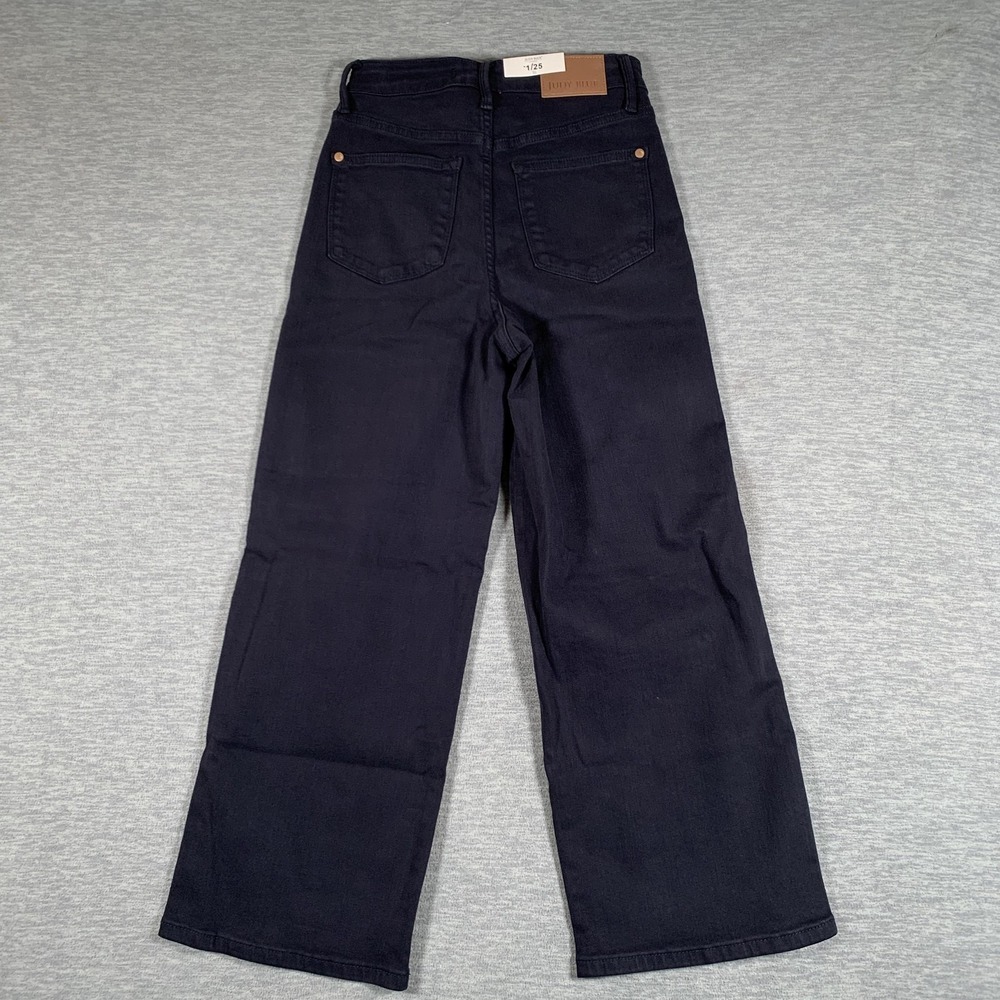 Judy Blue Vineyard Date Jeans Womens 1/25 Navy High Waist Wide Leg Crop Stretch - Picture 15 of 16